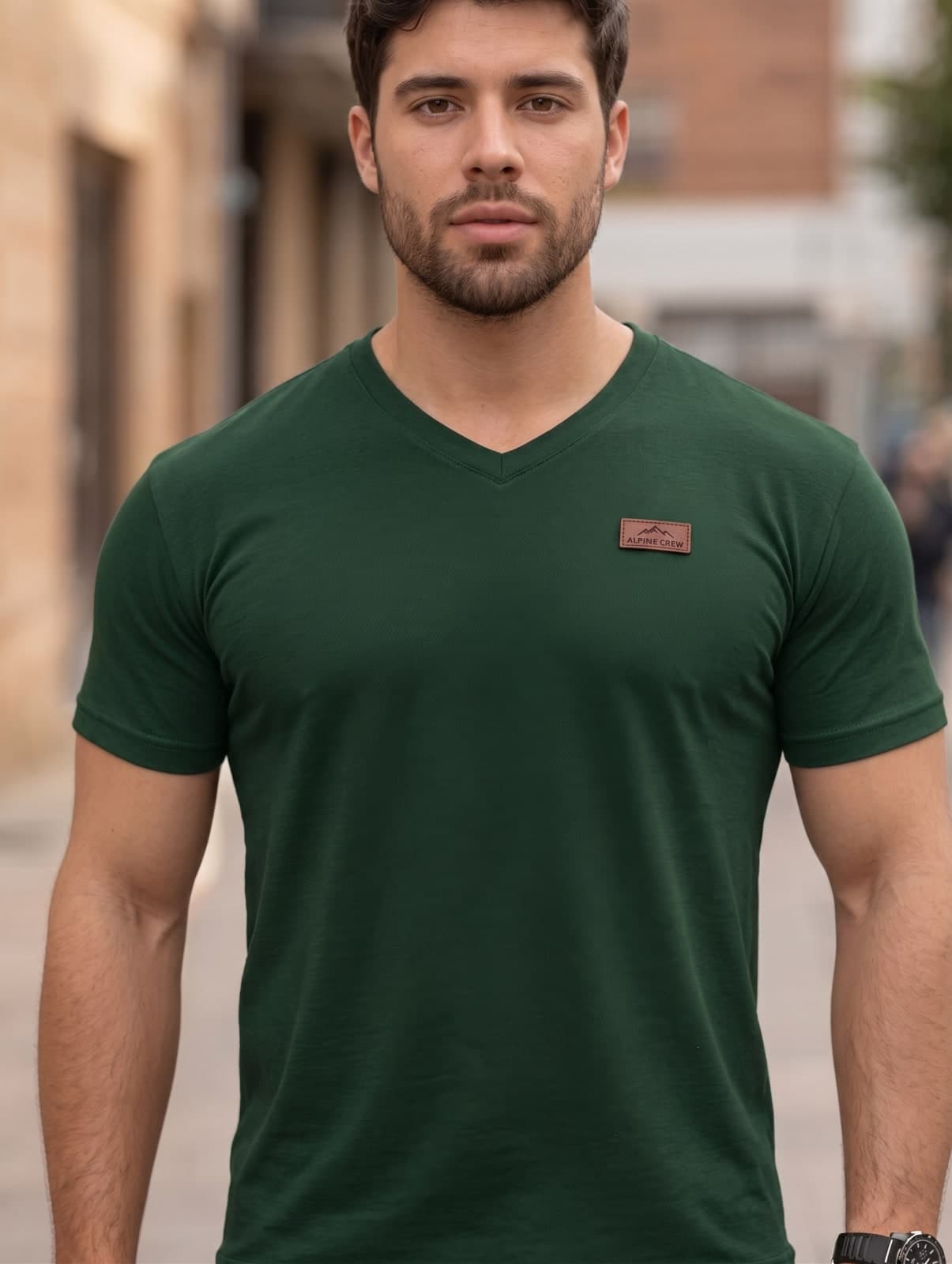 Camiseta gola v viscolycra