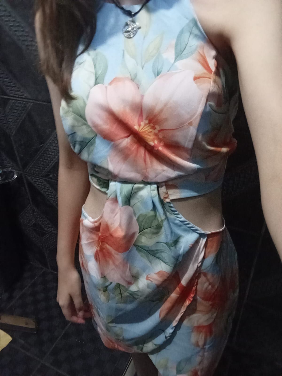 Vestido curto  Crepe