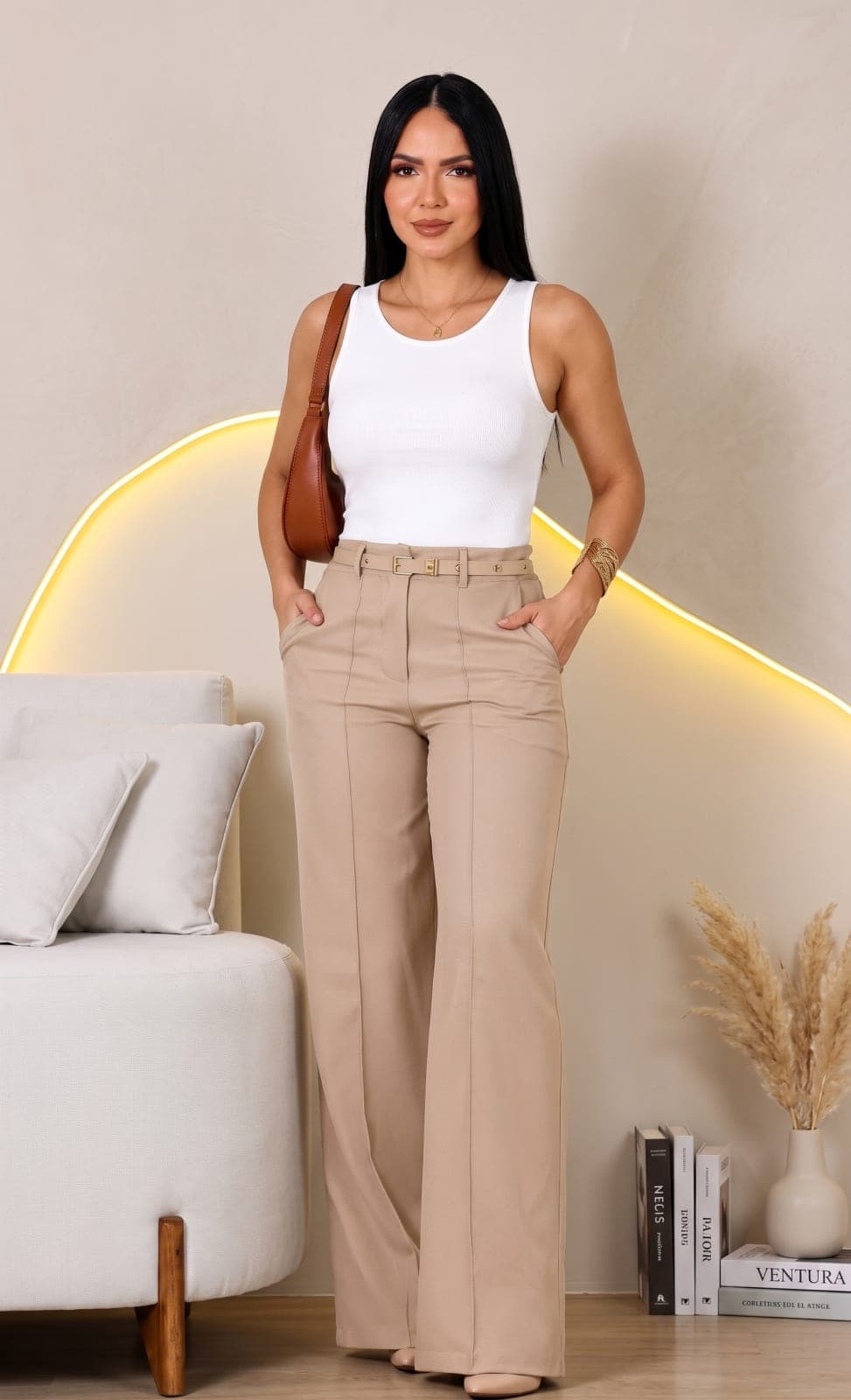 Calça  pantalona  alfaiataria