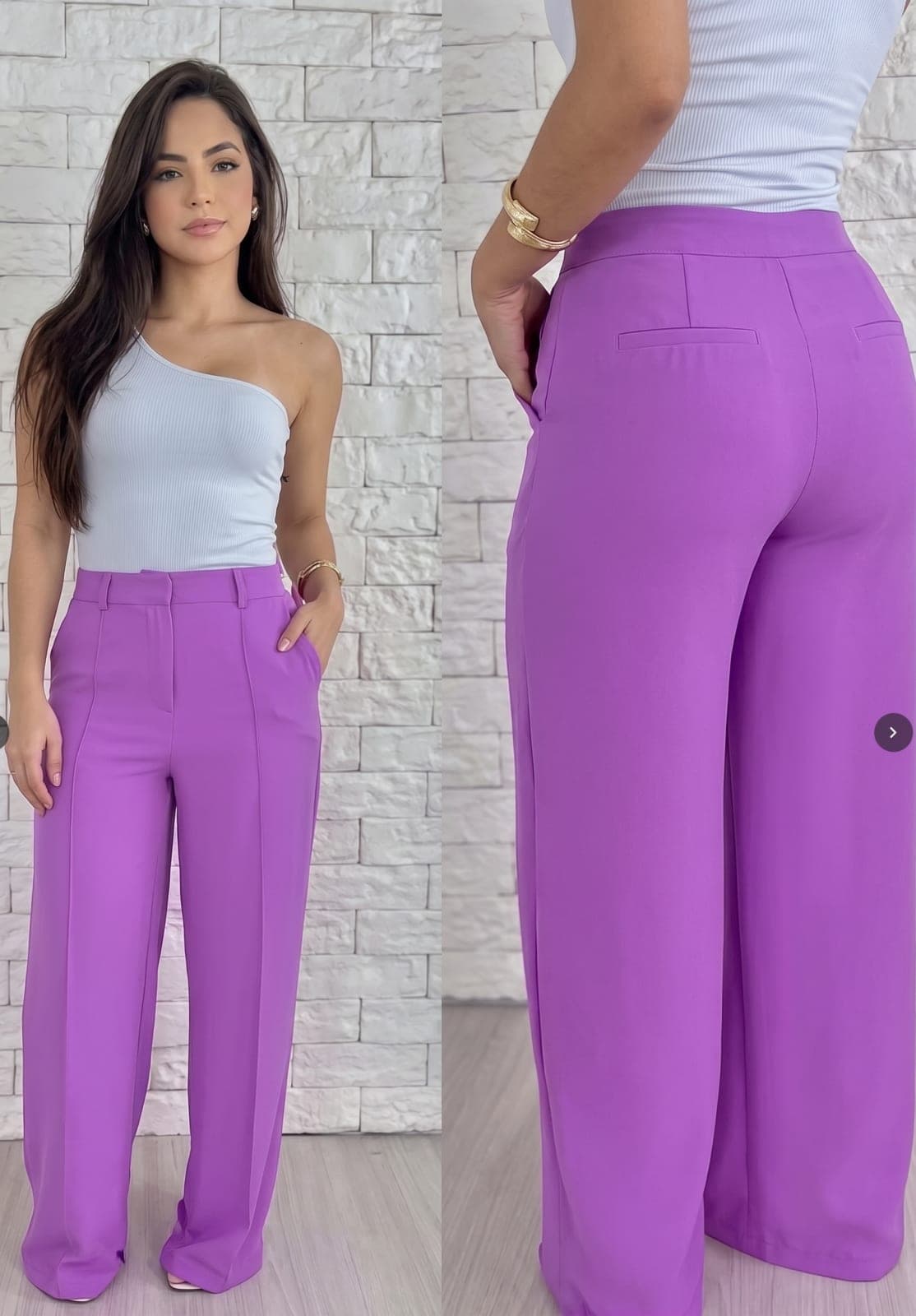 Calça  pantalona  crepe