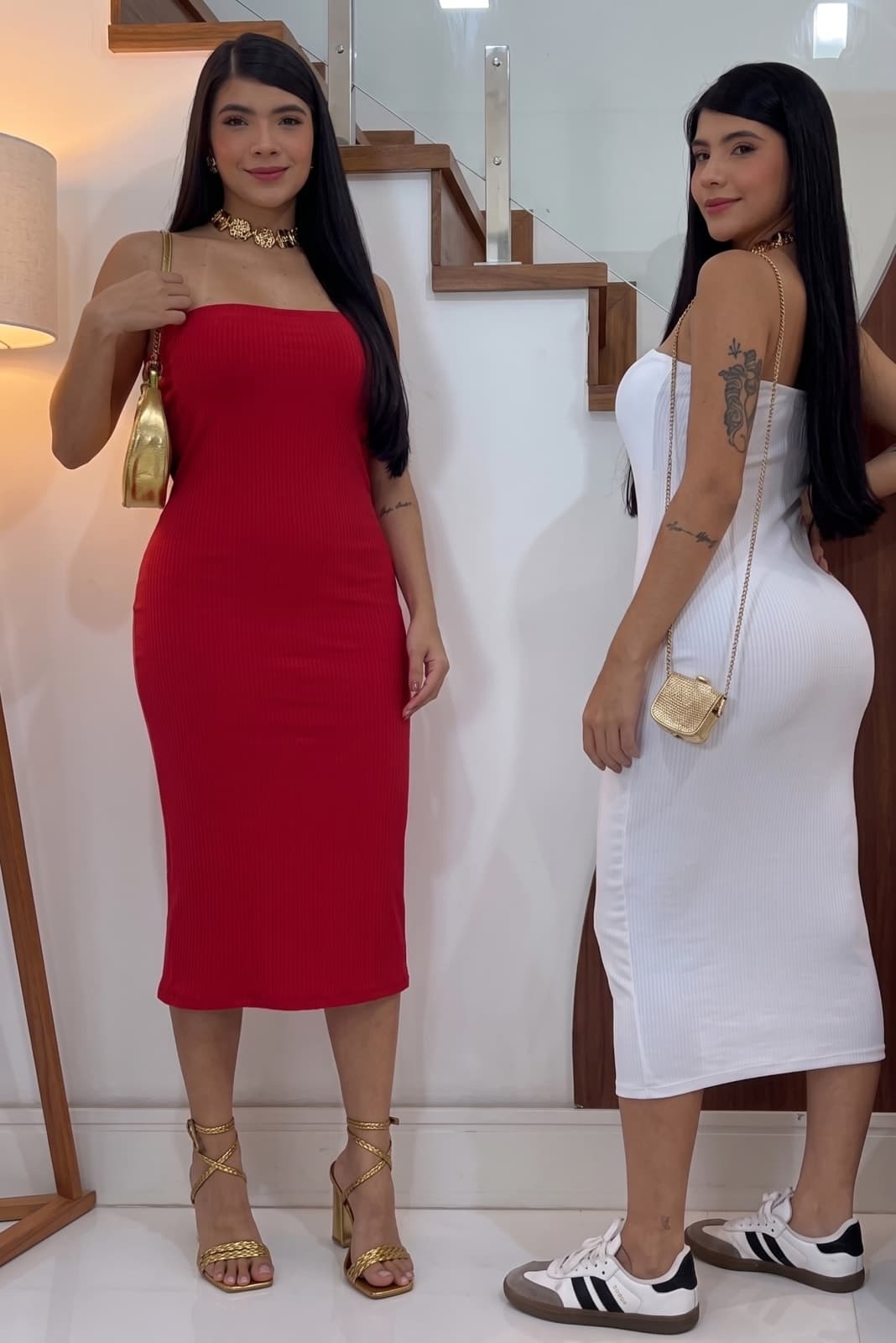 Vestido mid Ana ruga tomara que cai