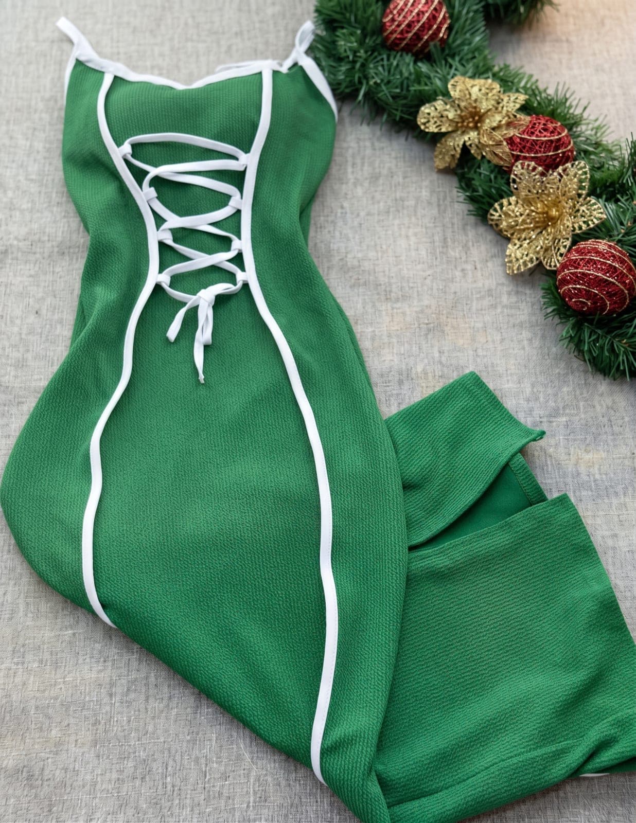 Vestido longo alça anarruga